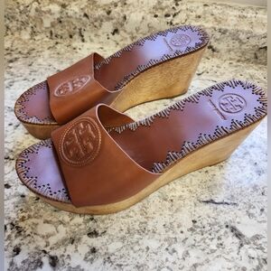 Tory Burch Brown Wedge Sandals